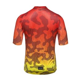 GORE Cyklistický dres s krátkým rukávem - RAIN CAMO - oranžová/žlutá