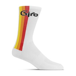 GIRO Cyklistické ponožky klasické - COMP RACER HIGH RISE - bílá/vícebarevná