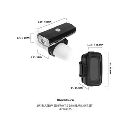 BLACKBURN set světel - Blackburn DAYVLAZER 550 + GRID REAR (set) USB-C