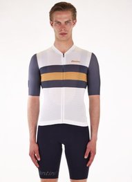 SANTINI Cyklistický dres s krátkým rukávem - ECO SLEEK NEW BENGAL  - bílá/šedá