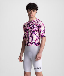 SANTINI Cyklistický dres s krátkým rukávem - UNICO COLORE - růžová/béžová