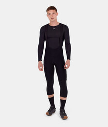 SANTINI Cyklistické kalhoty 3/4 s laclem - CARGO - černá