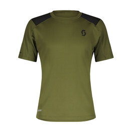 SCOTT Cyklistický dres s krátkým rukávem - DEFINED TECH SS - zelená/černá