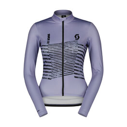 SCOTT Cyklistický dres s dlouhým rukávem zimní - TEAM WARM GRAPHICS - světle modrá