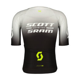 SCOTT Cyklistický dres s krátkým rukávem - SRAM AERO - černá/bílá