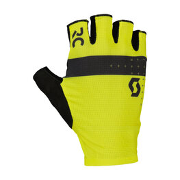 SCOTT Cyklistické rukavice krátkoprsté - RC PRO SF - žlutá/černá