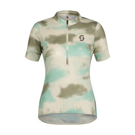 SCOTT Cyklistický dres s krátkým rukávem - ENDURANCE 10 W - bílá/zelená