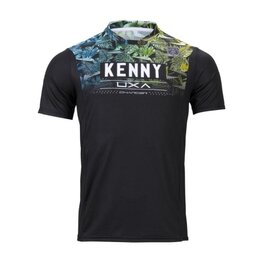 KENNY Cyklistický dres s krátkým rukávem - CHARGER - žlutá/modrá/černá