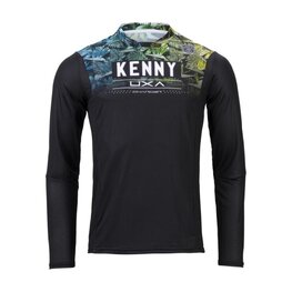 KENNY Cyklistický dres s dlouhým rukávem letní - CHARGER - modrá/zelená/černá