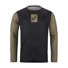 KENNY Cyklistický dres s dlouhým rukávem letní - ELITE 25 - černá/hnědá