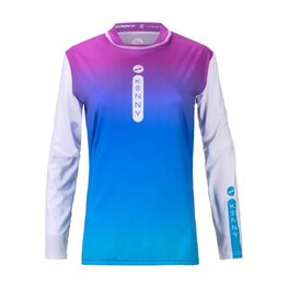 KENNY Cyklistický dres s dlouhým rukávem letní - CHARGER WOMAN 26 - bílá/modrá/fialová