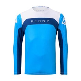 KENNY Cyklistický dres s dlouhým rukávem letní - ELITE - modrá/bílá