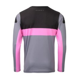 KENNY Cyklistický dres s dlouhým rukávem letní - ELITE - šedá/růžová/černá