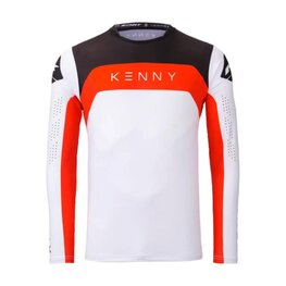 KENNY Cyklistický dres s dlouhým rukávem letní - PROLIGHT - bílá/červená/černá