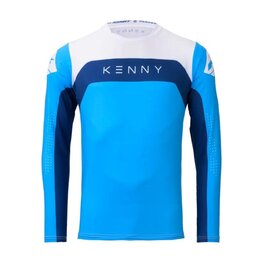 KENNY Cyklistický dres s dlouhým rukávem letní - PROLIGHT - světle modrá/bílá