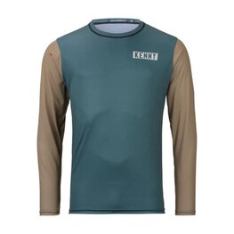 KENNY Cyklistický dres s dlouhým rukávem letní - CHARGER ELITE - zelená/hnědá