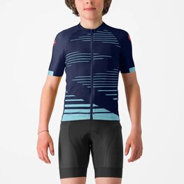 CASTELLI Cyklistický dres s krátkým rukávem - AERO KID - modrá