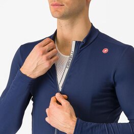 CASTELLI Cyklistický dres s dlouhým rukávem zimní - ESPRESSO THERMAL - modrá