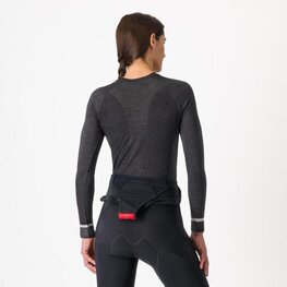 CASTELLI Cyklistické triko s dlouhým rukávem - MERINO SEAMLESS W - černá