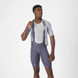 CASTELLI Cyklistické kalhoty krátké s laclem - AERO RACE S - šedá