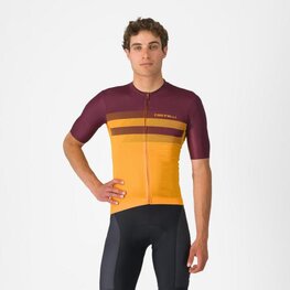 CASTELLI Cyklistický dres s krátkým rukávem - SIMBOLO - žlutá/bordó