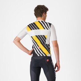CASTELLI Cyklistický dres s krátkým rukávem - HERITAGE - černá/bílá/žlutá