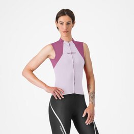 CASTELLI Cyklistický dres bez rukávů - SOLE - fialová/bílá