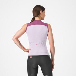 CASTELLI Cyklistický dres bez rukávů - SOLE - fialová/bílá