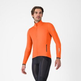 CASTELLI Cyklistická zateplená bunda - ALPHA 150 - oranžová