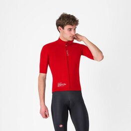 CASTELLI Cyklistická větruodolná bunda - DO.DI.CI. SHORT SLEEVE - červená