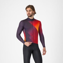 CASTELLI Cyklistický dres s dlouhým rukávem zimní - AMPLIFY - černá/červená/žlutá