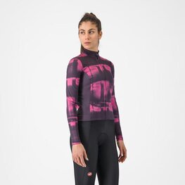 CASTELLI Cyklistický dres s dlouhým rukávem zimní - BLUR THERMAL - černá/fialová