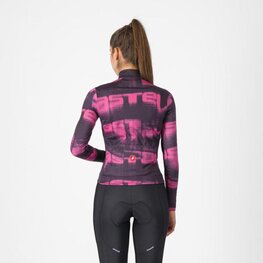 CASTELLI Cyklistický dres s dlouhým rukávem zimní - BLUR THERMAL - černá/fialová