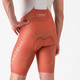 CASTELLI Cyklistické kalhoty krátké s laclem - AERO RACE S KIT - červená