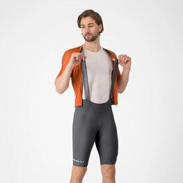 CASTELLI Cyklistické kalhoty krátké s laclem - ESPRESSO 2 - šedá
