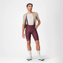 CASTELLI Cyklistické kalhoty krátké s laclem - ESPRESSO 2 - bordó