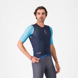 CASTELLI Cyklistický dres s krátkým rukávem - CORRETTO - modrá/tyrkysová