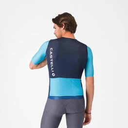 CASTELLI Cyklistický dres s krátkým rukávem - CORRETTO - modrá/tyrkysová