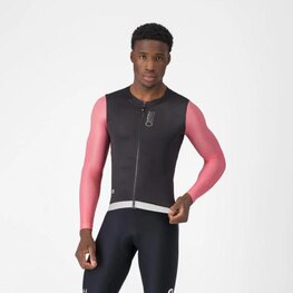 CASTELLI Cyklistický dres s dlouhým rukávem letní - CORRETTO LS - černá/růžová
