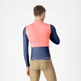 CASTELLI Cyklistický dres s dlouhým rukávem letní - CORRETTO LS - růžová/modrá