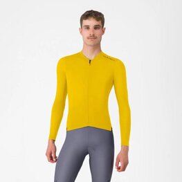 CASTELLI Cyklistický dres s dlouhým rukávem letní - ESPRESSO 2 LS - žlutá