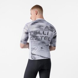 CASTELLI Cyklistický dres s krátkým rukávem - STRATUS LOGO - bílá/šedá