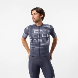 CASTELLI Cyklistický dres s krátkým rukávem - STRATUS LOGO - modrá