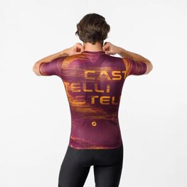 CASTELLI Cyklistický dres s krátkým rukávem - STRATUS LOGO - bordó