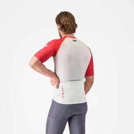 CASTELLI Cyklistický dres s krátkým rukávem - UNLIMITED ENDURANCE 3 - ivory/červená