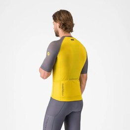 CASTELLI Cyklistický dres s krátkým rukávem - UNLIMITED ENDURANCE 3 - žlutá/šedá