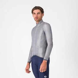 CASTELLI Cyklistická větruodolná bunda - ARIA SHELL 2 - stříbrná