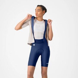 CASTELLI Cyklistické kalhoty krátké s laclem - ESPRESSO 2 W DT - modrá