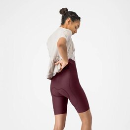 CASTELLI Cyklistické kalhoty krátké s laclem - ESPRESSO 2 W DT - bordó