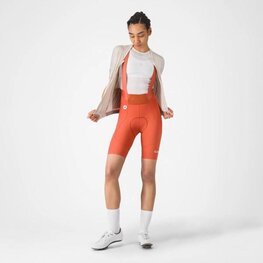 CASTELLI Cyklistické kalhoty krátké s laclem - ESPRESSO 2 W DT - červená